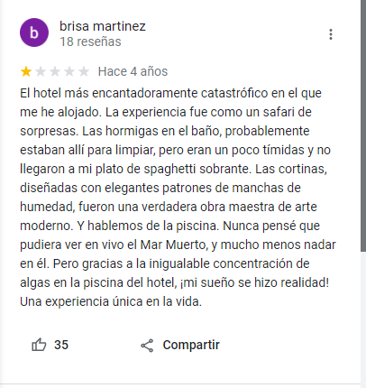 reseñas graciosas hoteles