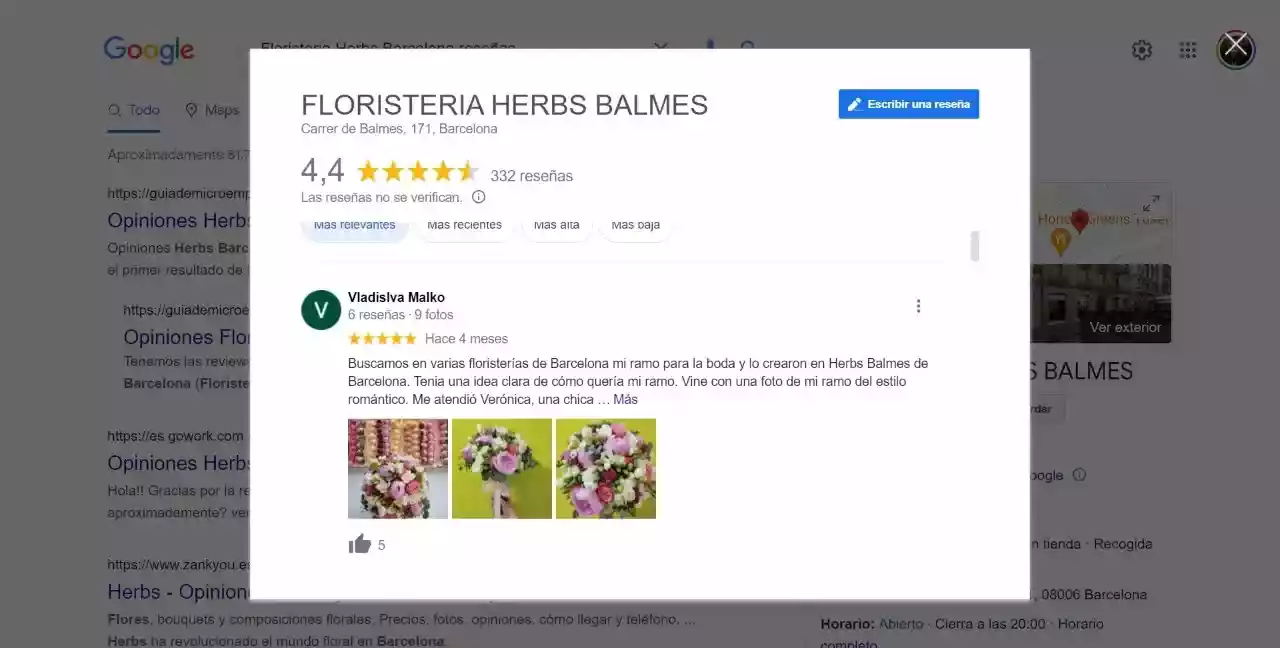 reseñas relevantes google