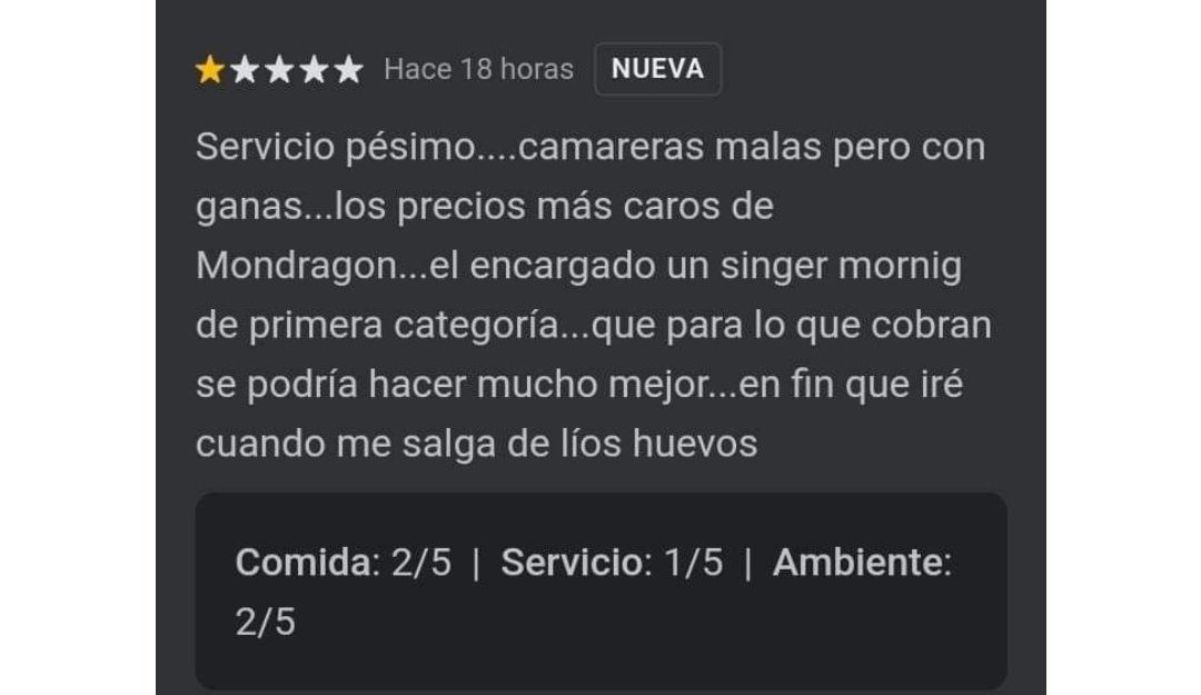 reseñas graciosas de restaurantes