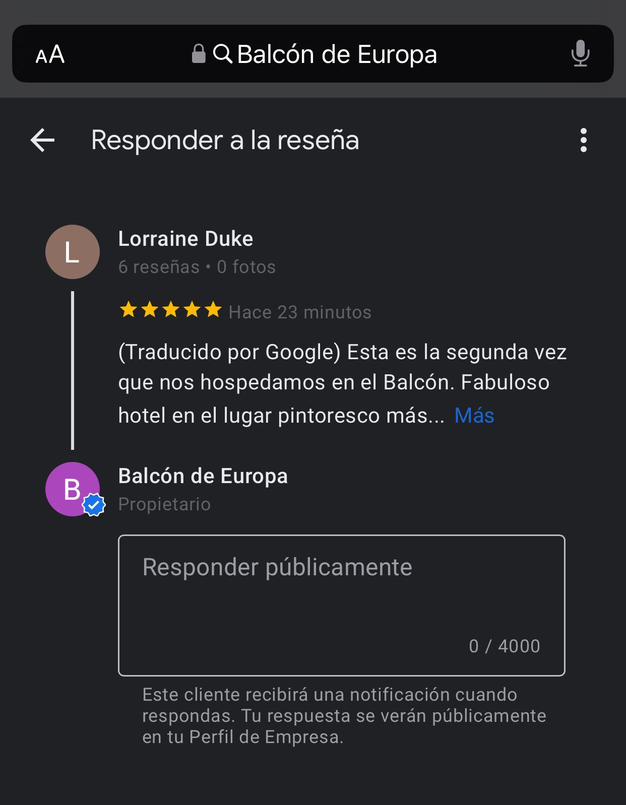 como contestar reseñas de google desde el movil iphone